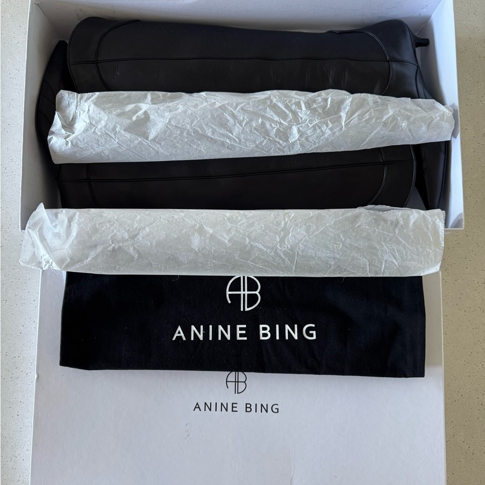 Anine Bing Black Leather Boots